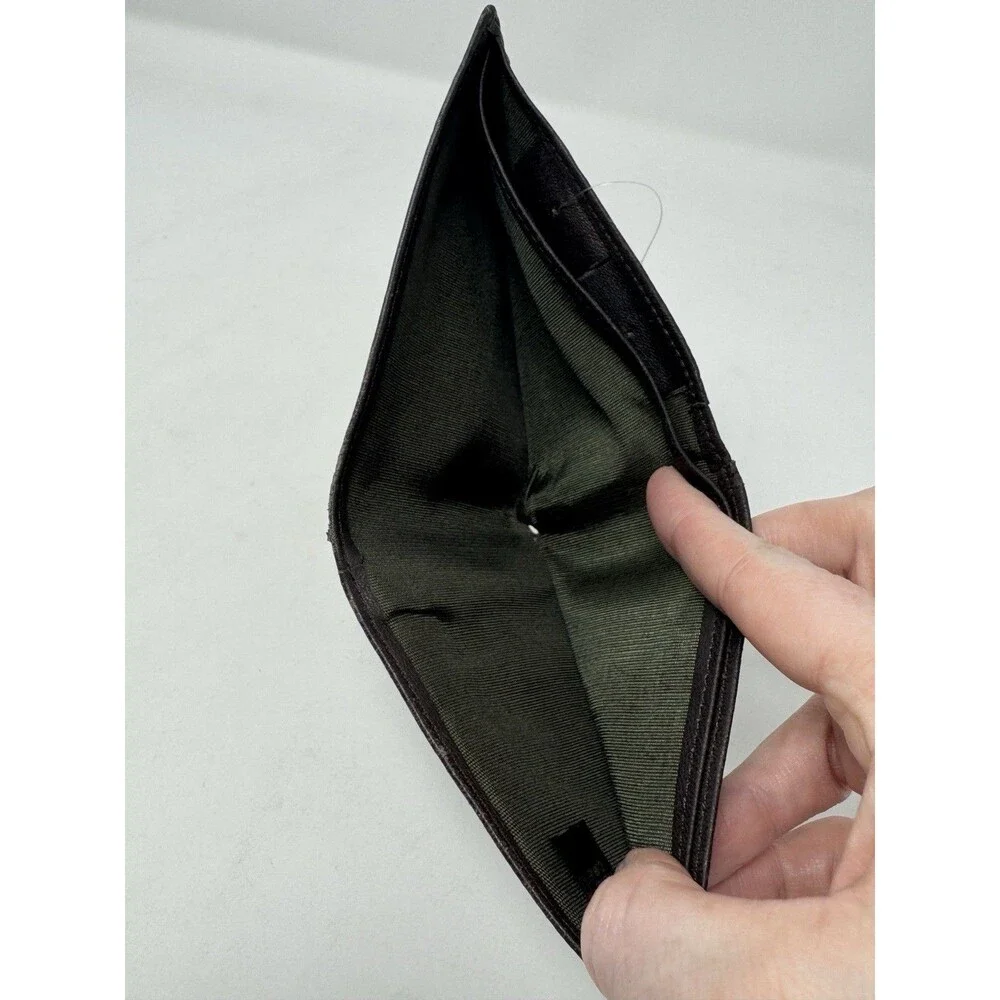 Vintage Rolfs Men's Genuine Leather Bifold Flipfold Wallet Dark Brown